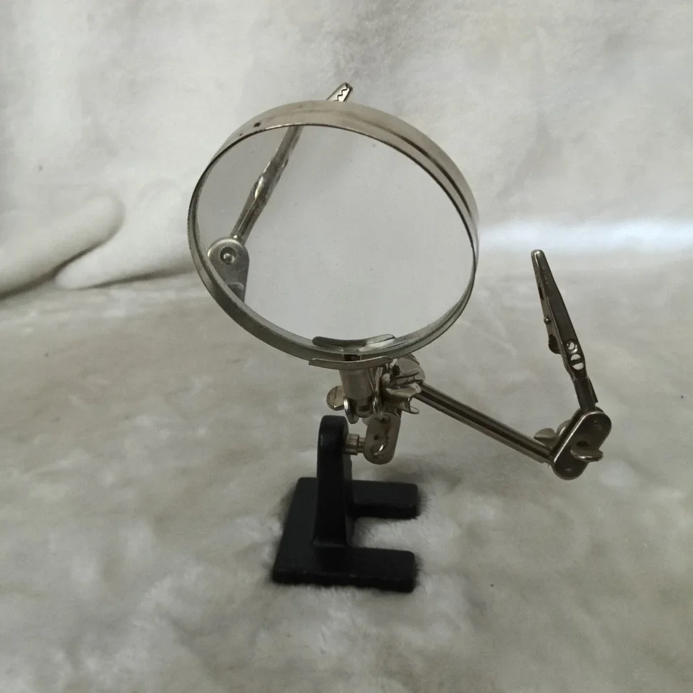 Helping Hands Soldering Station Magnifying Glass Dual Alligator Clips Craft Tool